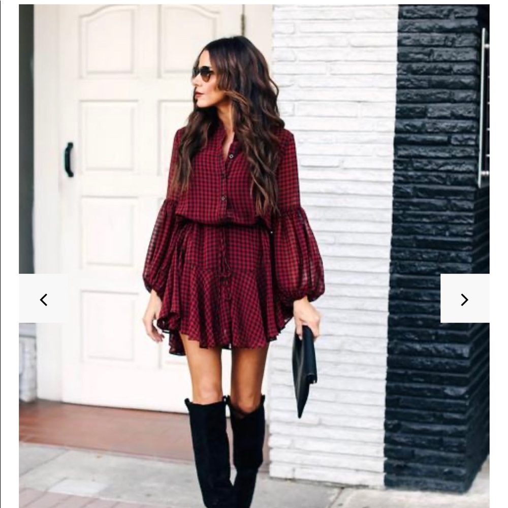 Vici Manchester Dress with Balloon Sleeves